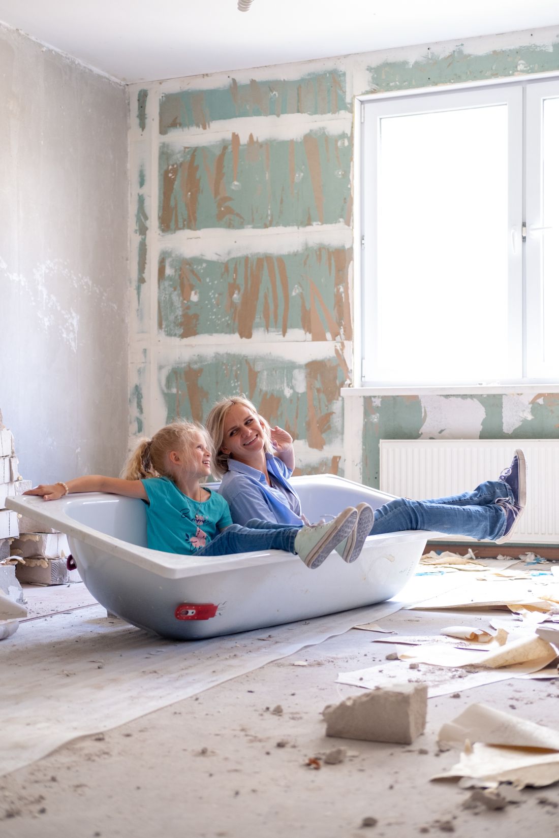 Chantier de rénovation en cours dans une maison individuelle